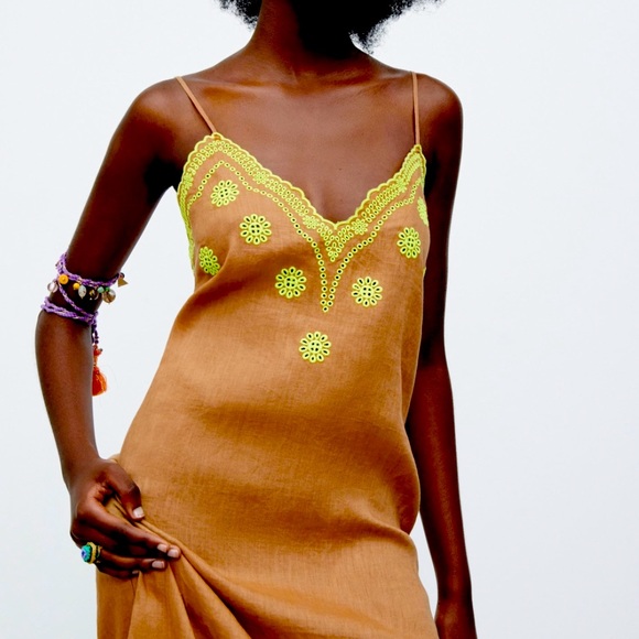 zara embroidered slip dress Fitted Knit Sweater Dress with Zip-Up Collar main image 0